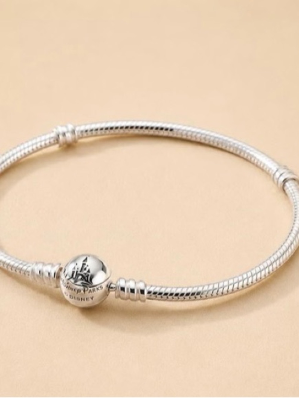 Pandora Disney Parks Sterling Silver Snake Chain Charm Bracelet